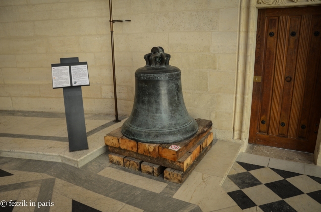 The original bell from the belltower/horloge.