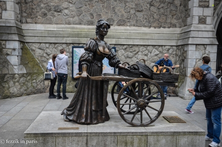 The recently-moved statue of Molly Malone.